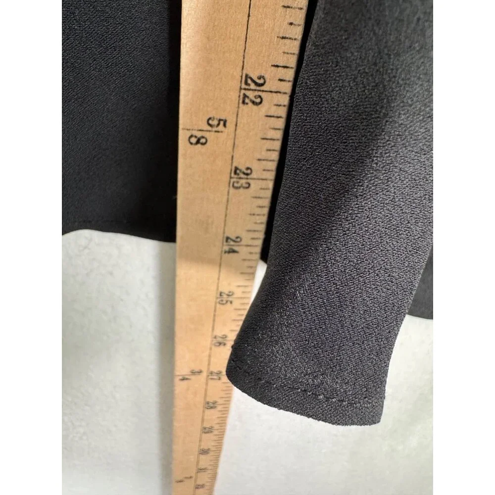 J.Crew Shirred-waist top in‎ viscose crepe black sz 10 preppy
